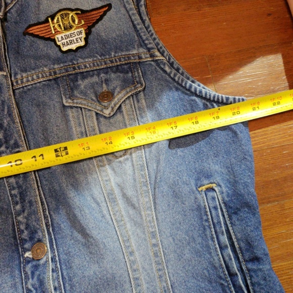 Vintage Levi Strauss Jean Vest Harley Davidson - Picture 6 of 8